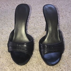 😎NineWest Desoto stiletto blk lthr 🔥versatile!